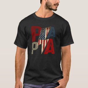 Papa Vintager Tag der Blitze der Fahnen T-Shirt