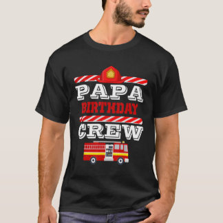 Papa vom Birthday Boy Fire Truck Feuerwehrmann Hos T-Shirt