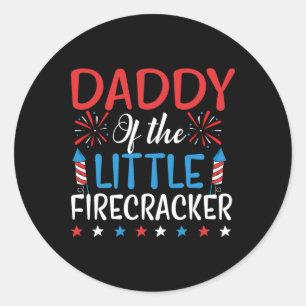 Papa vom kleinen Firecracker Shirt 4. Juli Runder Aufkleber