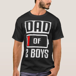 Papa Von 2 Boys Bester Vater Von Zwei Jungen Fathe T-Shirt