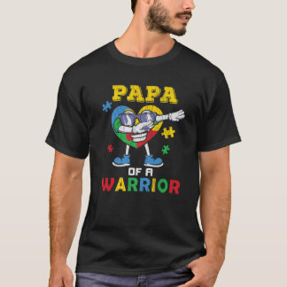 Papa von einem kriegerischen Vater Autistische Kin T-Shirt