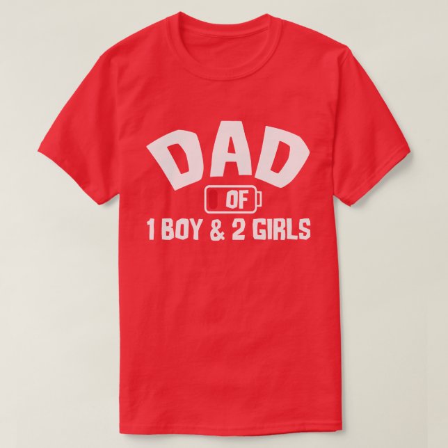 Papa von Jungen und Mädchen T-Shirt (Design vorne)