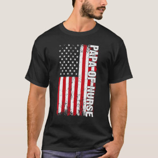Papa von Krankenschwester Amerikanische Flagge Vat T-Shirt