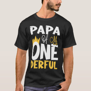 Papa von One Derful Wonderful 1st Birthday Party T-Shirt