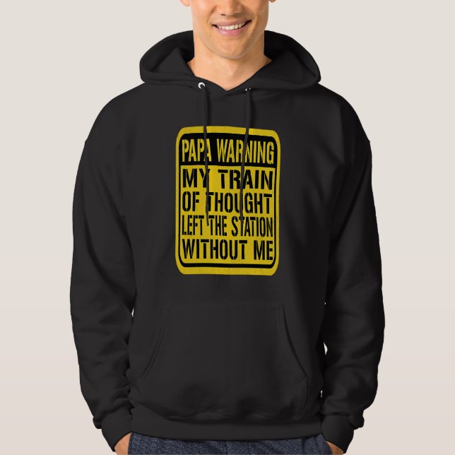 Papa Warning Sign  Senior Citizen Humor Memory Jok Hoodie (Vorderseite)