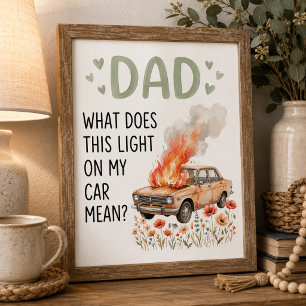 Papa, Was Bedeutet Dieses Licht an Meinem Auto? Ge Mitteilungskarte
