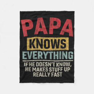 Papa weiß alles Funny Father&#; s Day Papa Fleecedecke