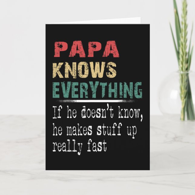 Papa weiß alles - Weihnachtsgeschenk für Opa  Karte (Vorderseite)