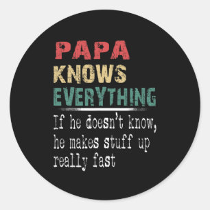 Papa weiß alles - Weihnachtsgeschenk für Opa Runder Aufkleber