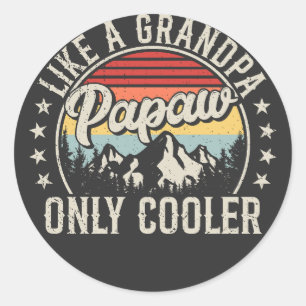 Papa wie Opa nur Cooler Retro Runder Aufkleber