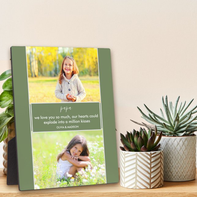 Papa Wir Liebe Sie Gedicht 2 Foto Grün und Grau Fotoplatte (Von Creator hochgeladen)