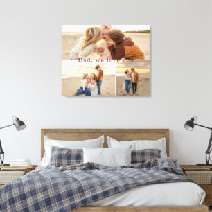 Papa wir lieben dich drei Foto-Collage Leinwanddruck