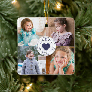 Papa wir lieben dich Foto-Collage Keramikornament