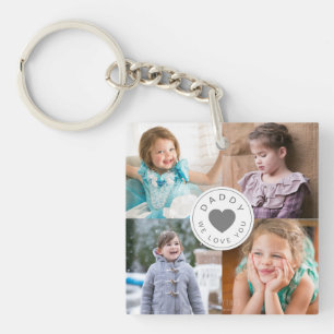 Papa wir lieben dich Kinder Foto-Collage  Schlüsselanhänger