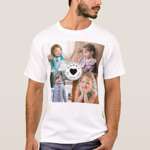 Papa wir lieben dich schwarze Herz-Kinder 4 Foto-C T-Shirt