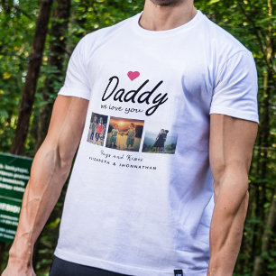 Papa wir lieben dich Skript 3 Fotocollage Vater T-Shirt