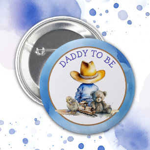 Papa wird ein Lil' Cowboy sein   Babydusche Button