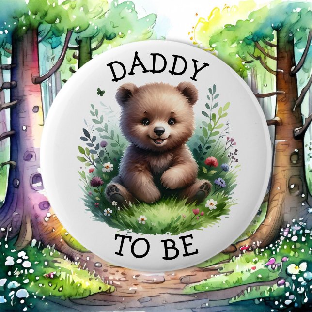 Papa | Woodland Themed Baby Dusche Button (Von Creator hochgeladen)