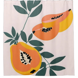 PAPA-YAY! Tropisches Obst Papaya Duschvorhang