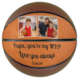 Papa you're my MVP 2 Photo Dad Gift Keepsake Basketball