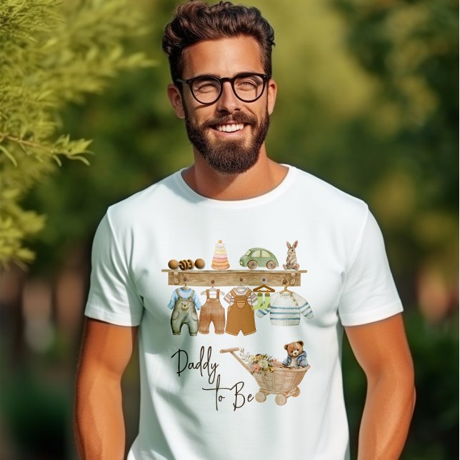 Papa zum Kinderzimmer, Teddy Bear, Baby Kleidung T-Shirt (Daddy to Be Nursery, Teddy Bear, Baby Clothes T-Shirt)