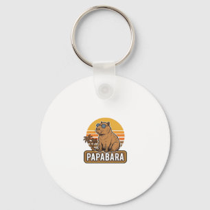 PAPABARA Retro Capybara-Vater Vektordesign_1 Schlüsselanhänger