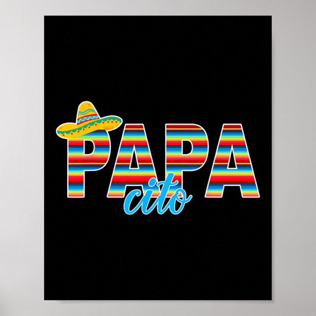 Papacito Serape Mexican Sombrero Cinco De Mayo Poster (Vorne)