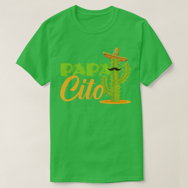 Papacito Vater Mexico Beard Wearer Cinyo de Mayo T-Shirt (Design vorne)