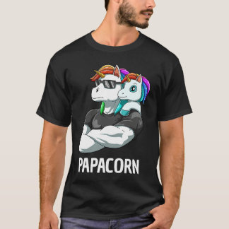 Papacorn  Vater Tochter Einhörner T-Shirt