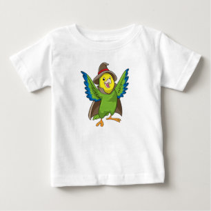 Papagei als Assistent mit Hut Baby T-shirt