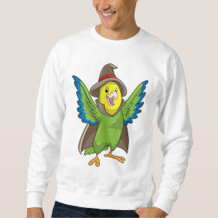 Papagei als Assistent mit Hut Sweatshirt