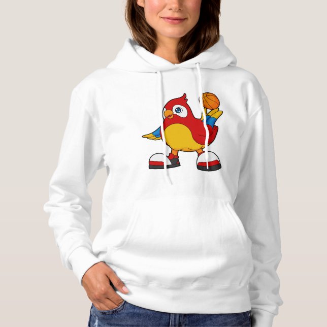 Papagei als Basketballspieler mit Basketball Hoodie (Vorderseite)