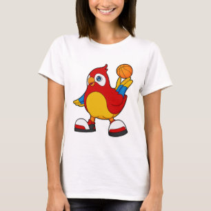 Papagei als Basketballspieler mit Basketball T-Shirt
