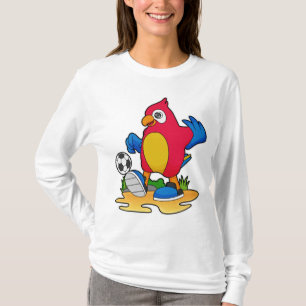 Papagei als Fußballspieler mit Fußball T-Shirt