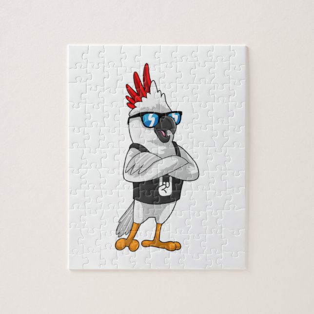 Papagei als Musiker mit Sonnenbrille (Vertikal)