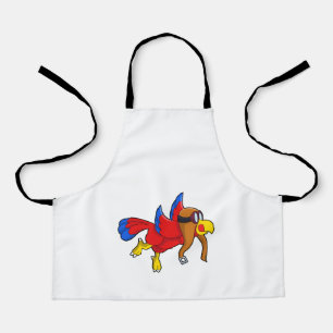 Papagei als Pilot Schürze