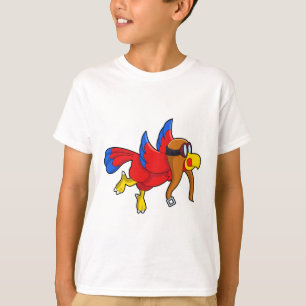 Papagei als Pilot T-Shirt