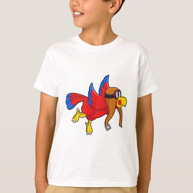 Papagei als Pilot T-Shirt (Vorderseite)
