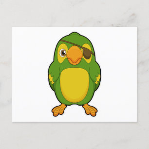 Papagei als Pirat mit Augenklappe Postkarte