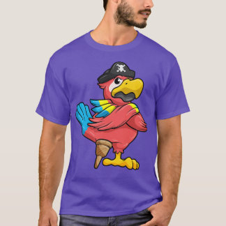 Papagei als Pirate mit Holzbein und Piratenhut T-Shirt
