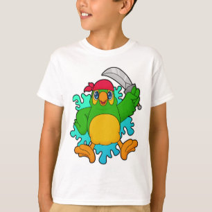 Papagei als Pirate mit Schwert T-Shirt