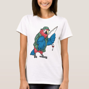 Papagei Angler Angelrute Angeln T-Shirt
