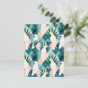 Papagei auf Palme 1 Postkarte