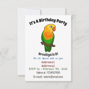 Papagei aus niedlichem Cartoon Einladung