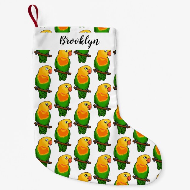 Papagei aus niedlichem Cartoon Kleiner Weihnachtsstrumpf (Vorderseite)