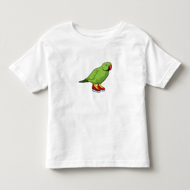 Papagei bei Ice-Skaten mit Ice-Skaten Kleinkind T-shirt (Vorderseite)