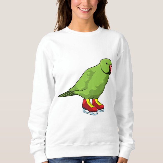 Papagei bei Ice-Skaten mit Ice-Skaten Sweatshirt (Vorderseite)