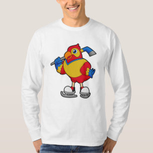 Papagei beim Eishockey mit Eishockeystick T-Shirt