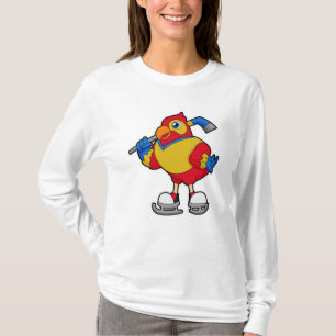 Papagei beim Eishockey mit Eishockeystick T-Shirt