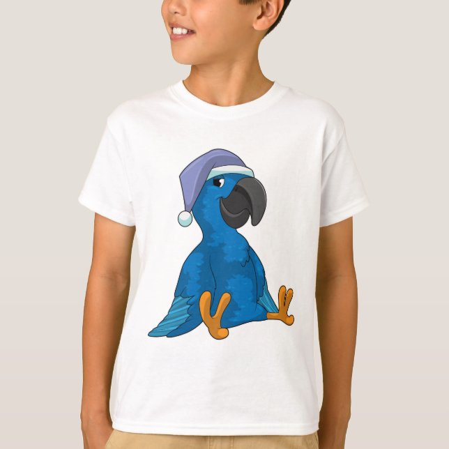 Papagei beim Schlafen mit Nachtmütze T-Shirt (Vorderseite)